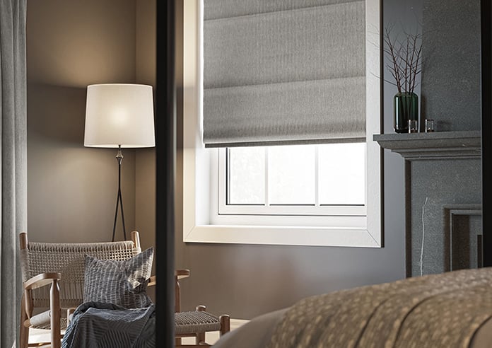 Delicate Chevron, Davy Grey - Motorised Roman Blind - Image 5